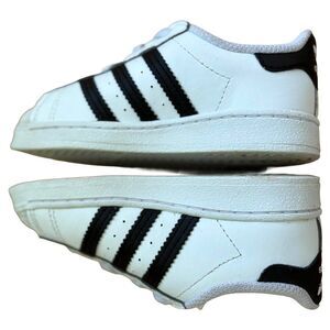 Adidas Originals Superstar Sneakers Toddler Size 7.5 K Three Stripe White Shoes